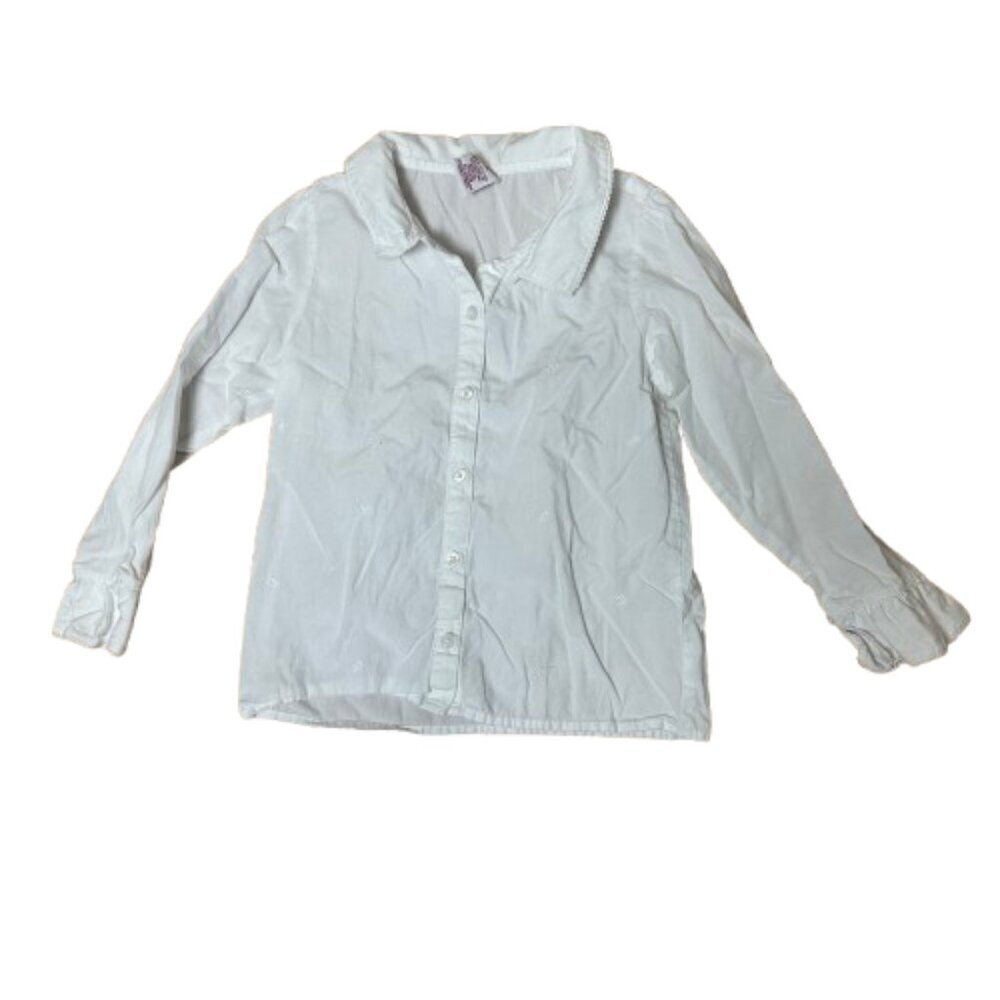 Vintage Gymboree 100% Cotton Embroidered Button Down Blouse Top Shirt Size 5